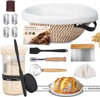 Sauerteig Starter Set mit Gärglas 700ml und Gärkörbchen