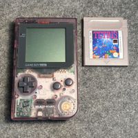 Gameboy Pocket Transparent + Tetris original