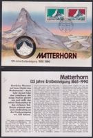 1990: Numisbrief (Münzbrief) MATTERHORN mit Nr.433+434
