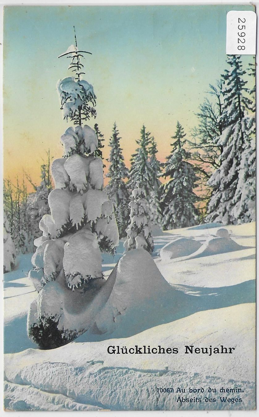 Cartoline postali: Glückliches Neujahr - Winterlandschaft – Antico da Ettingen venduto da Kartenplanet