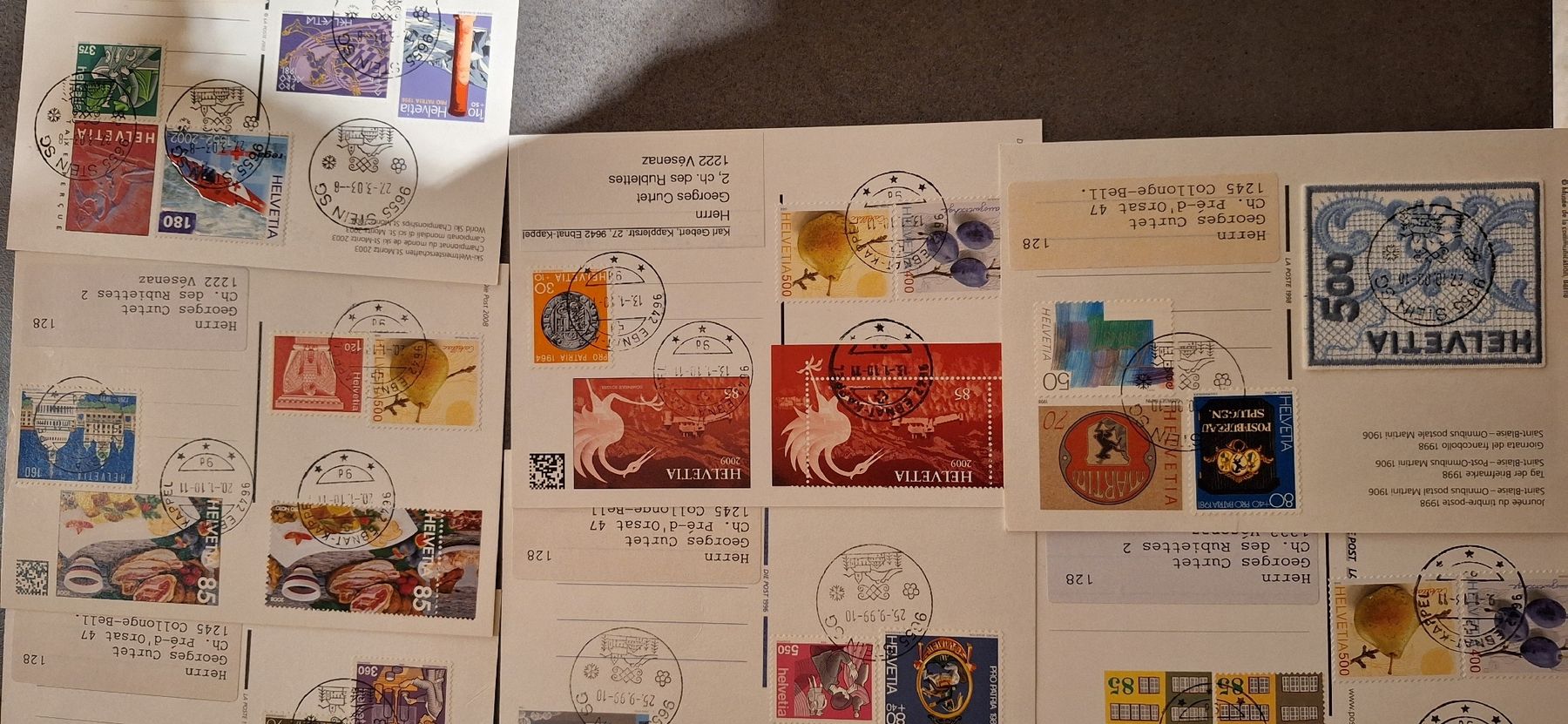 Alle Briefmarken: diverse Ganzsachen Karten teils Voll O  – Gebraucht aus Balgach von SIMEON27 2