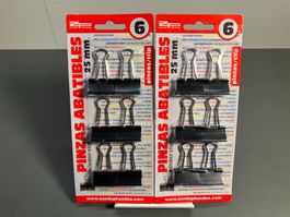 2x 6-er Set Stahlbinderclips 25mm NEU ab 1.-