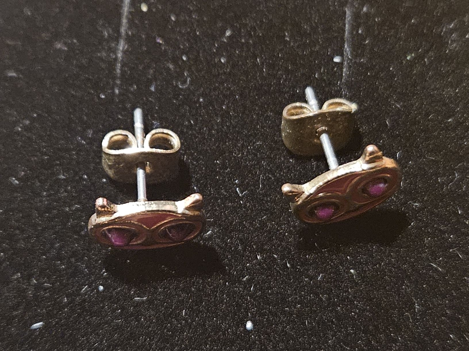 Ohrringe & -stecker: Ohrstecker Eulen oder Katzen Motiv rosa lila – Gebraucht aus Wettingen von Sk8ertomda 2