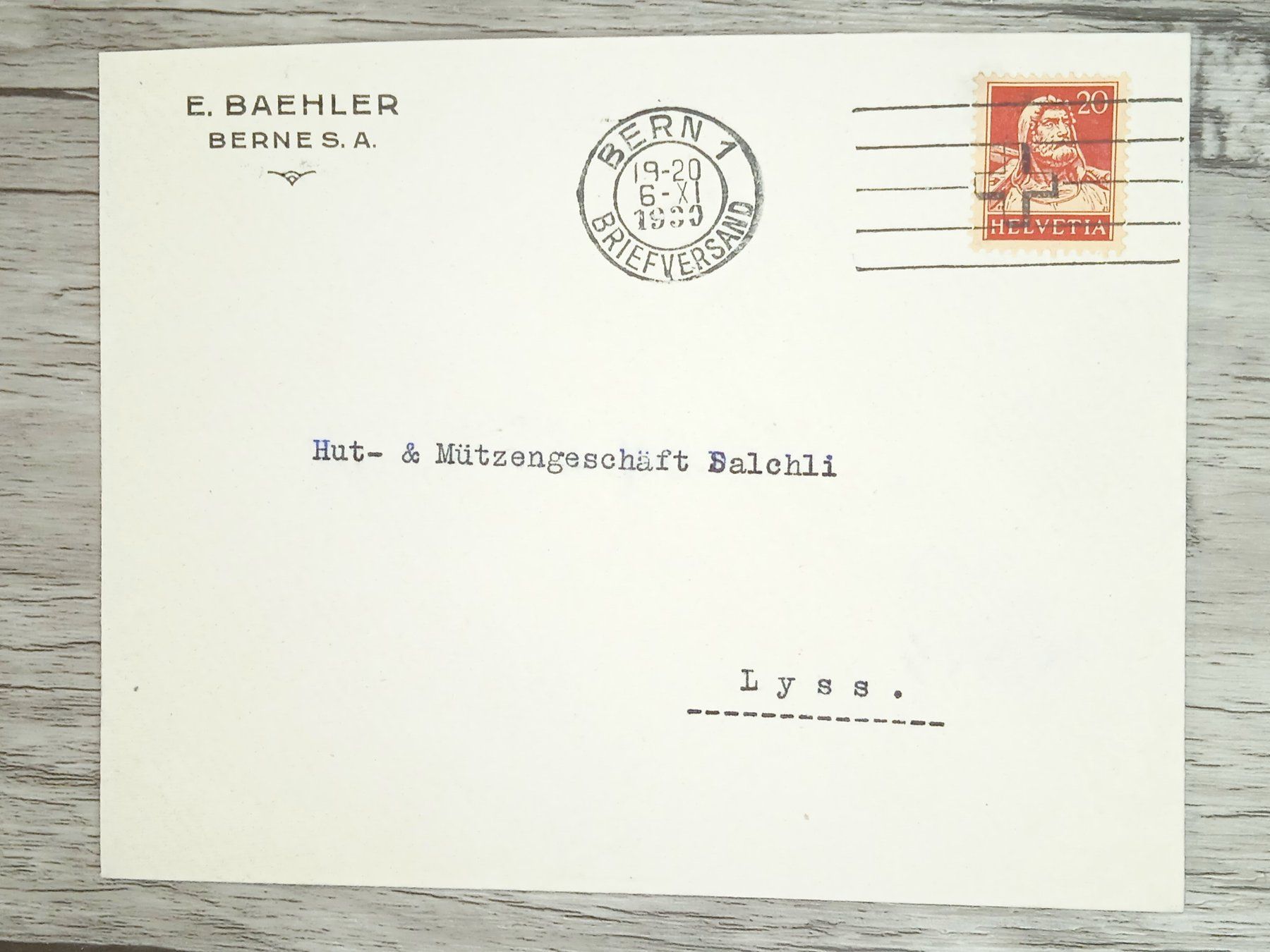 Tutti i francobolli: TR20 Enveloppe + Timbre Suisse 1930 – Usato da Cousset venduto da Patrick_Collections