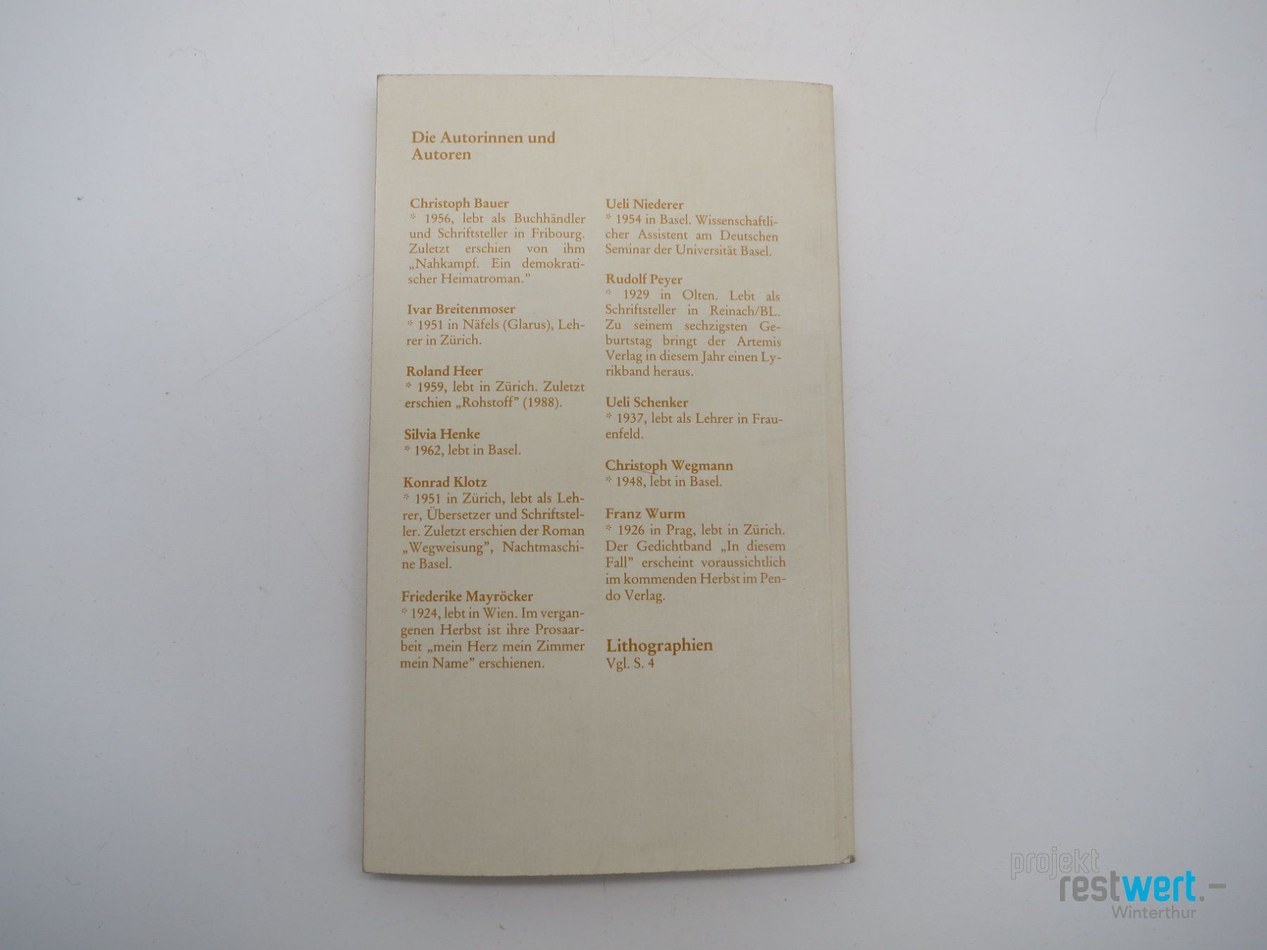 Libri: RUDOLF BUSSMANN, MARTIN ZINGG, drehpunkt 73 – Usato da Winterthur venduto da Restwert_Winterthur 1