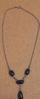 Collana vintage argento 925 con inclusioni nere