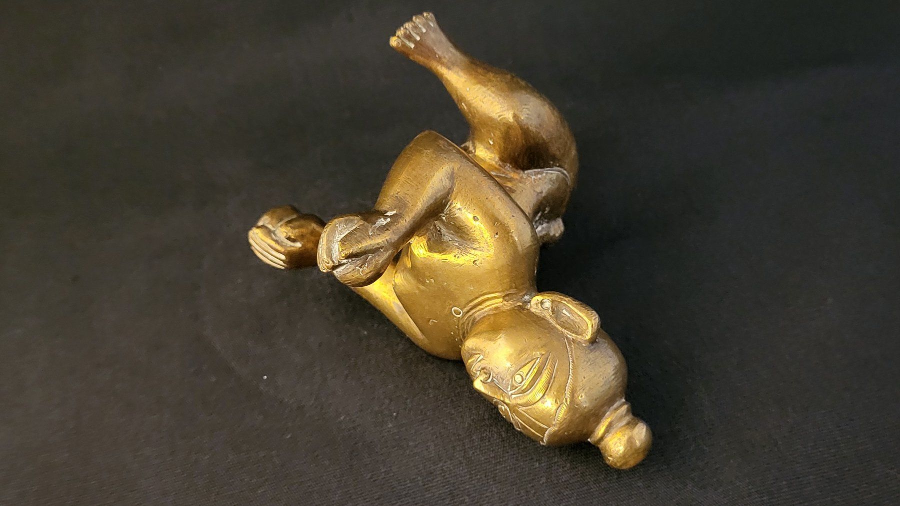 Statuette: Bronzefigur "Kleiner Krishna" Indien – Usato da Basel venduto da spinne02 6