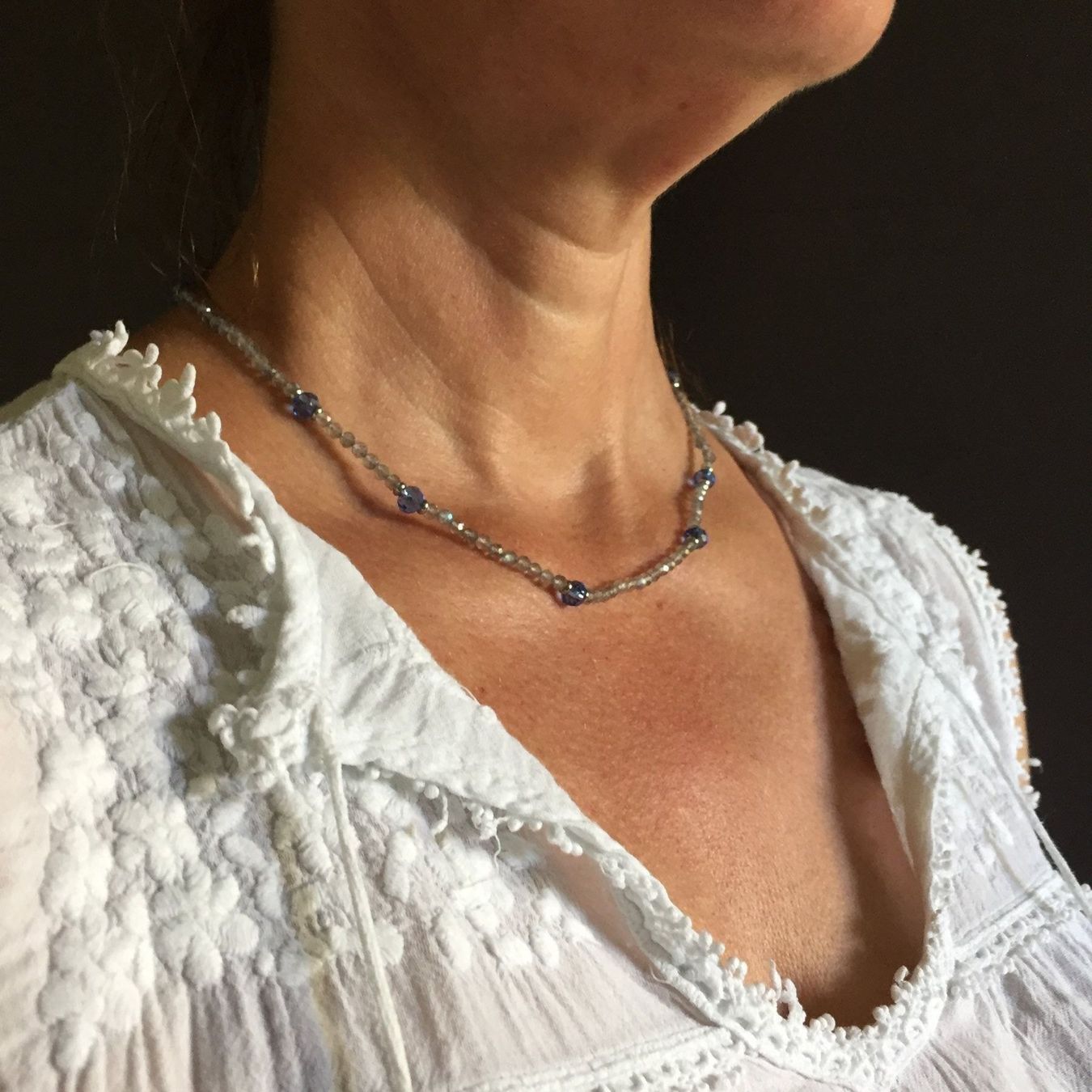 Colliers: Labradorit Kette mit tschechischem Glas – Neuf avec emballage d'origine à Luzern par Pegasus003 1