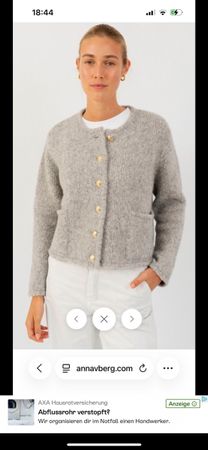Anna V Berg Cardigan, Strickjacke grau Grösse M