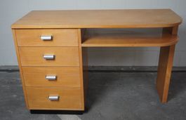 Vintage Schreibtisch 4 Schubladen und Metallgriffe HE311