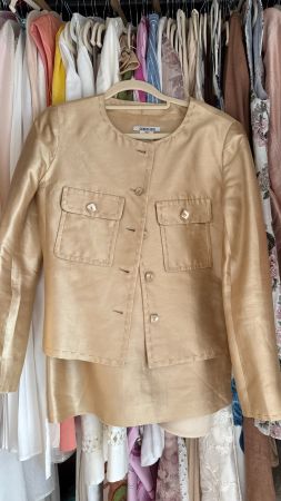 Georges Rech Gold Silk and Cotton Skirt Suit