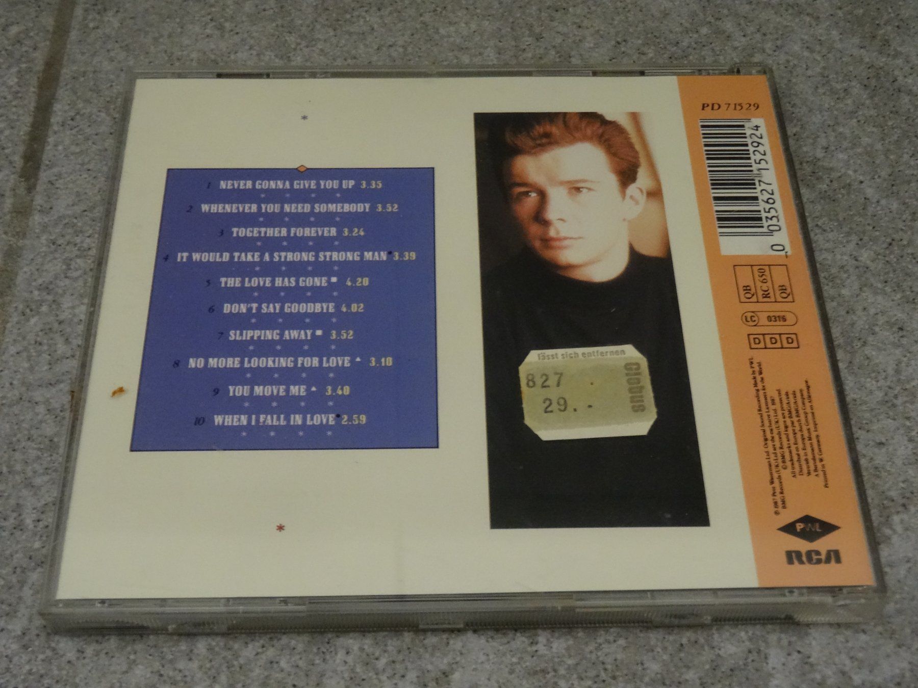 CDs: Rick Astley - Whenever You Need Somebody CD – Gebraucht aus Olten von Disc-Ausverkauf 1