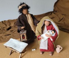 Schwarzenberger Krippenfiguren 27cm Maria/Josef Gruppe N7
