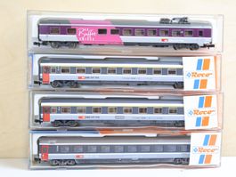 ROCO 4 x SBB Personenwagen "Le Buffet" - Spur N - Set 24242