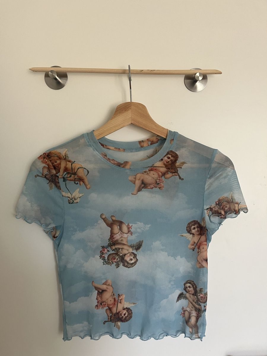 Tops: Croptop, Durchscheinend, Cherub-Design – Gebraucht aus Aarau Rohr von peg_yld8