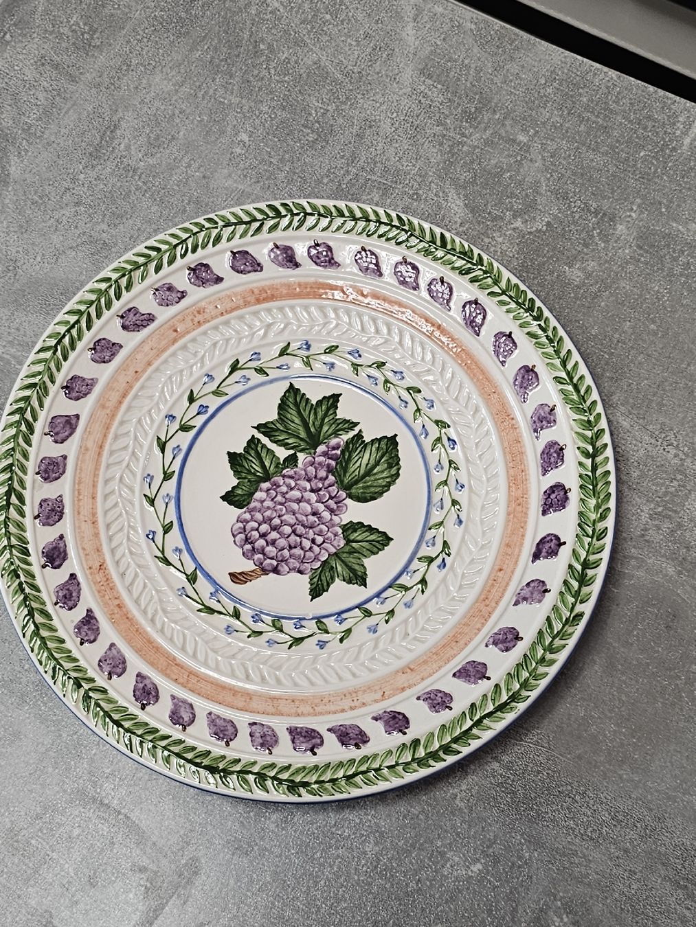 Piatti di portata: Handbemalter Keramikteller mit Traubenmotiv, Vintage – Usato da Herzogenbuchsee venduto da tgi_rln7 1