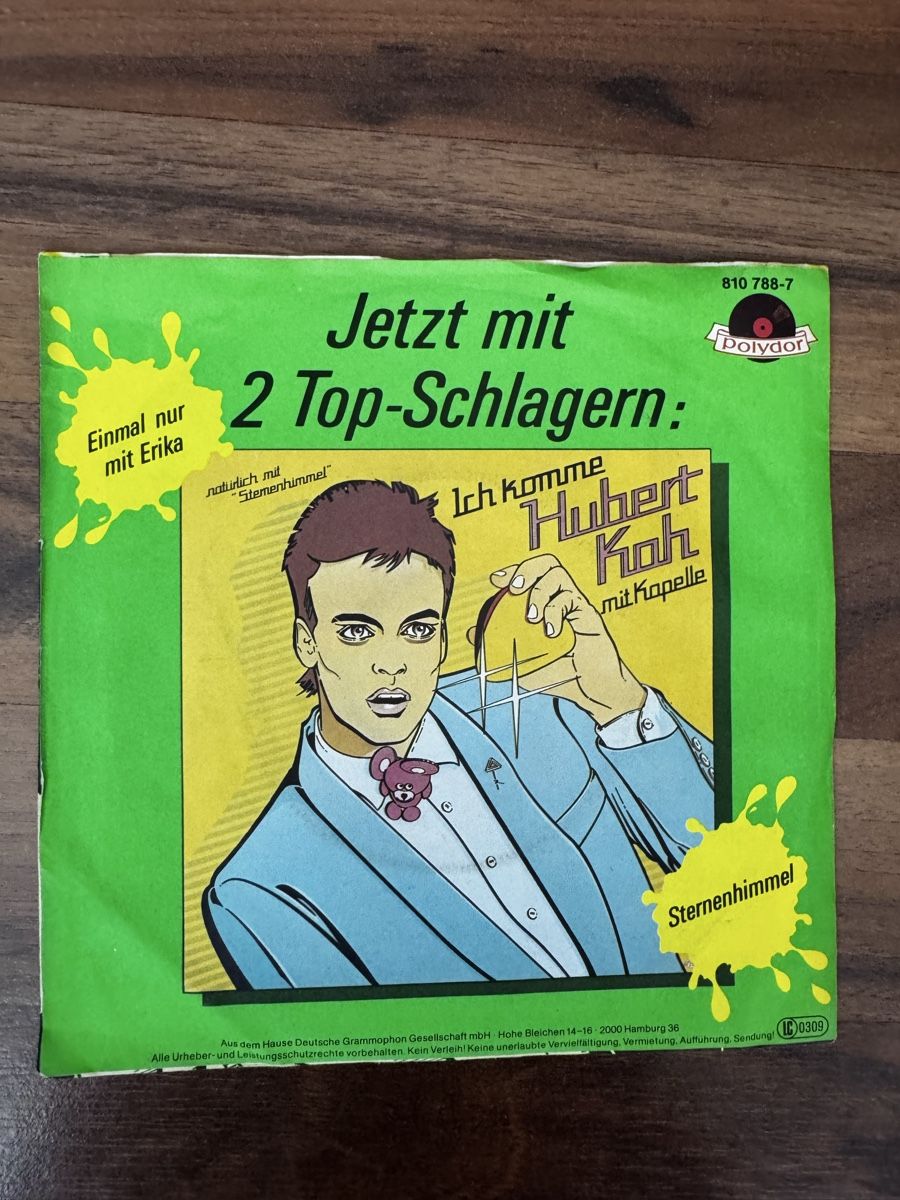 Dischi in vinile: Hubert Kah - Einmal nur mit Erika..  7" Single - NDW – Usato da Rorbas venduto da BlackstarRecords 1