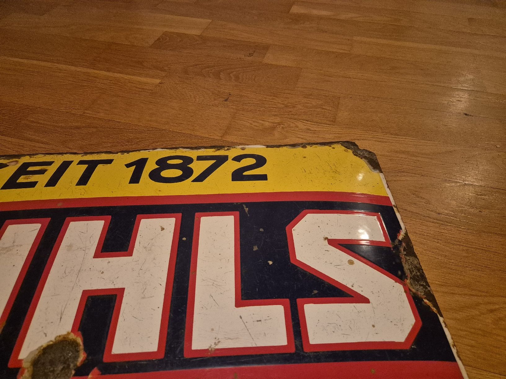 Insegne: Emailschild Puhls feine Seifen seit 1872 – Usato da Hitzkirch venduto da VintageForst 3