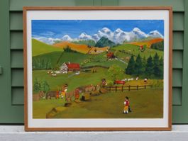 Appenzeller Bild Naive Appenzell sign. H. Suter (Frau) Orig.