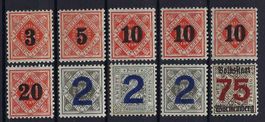 Württemberg 1917/23 Dienstmarken postfrisch mit Falzspuren