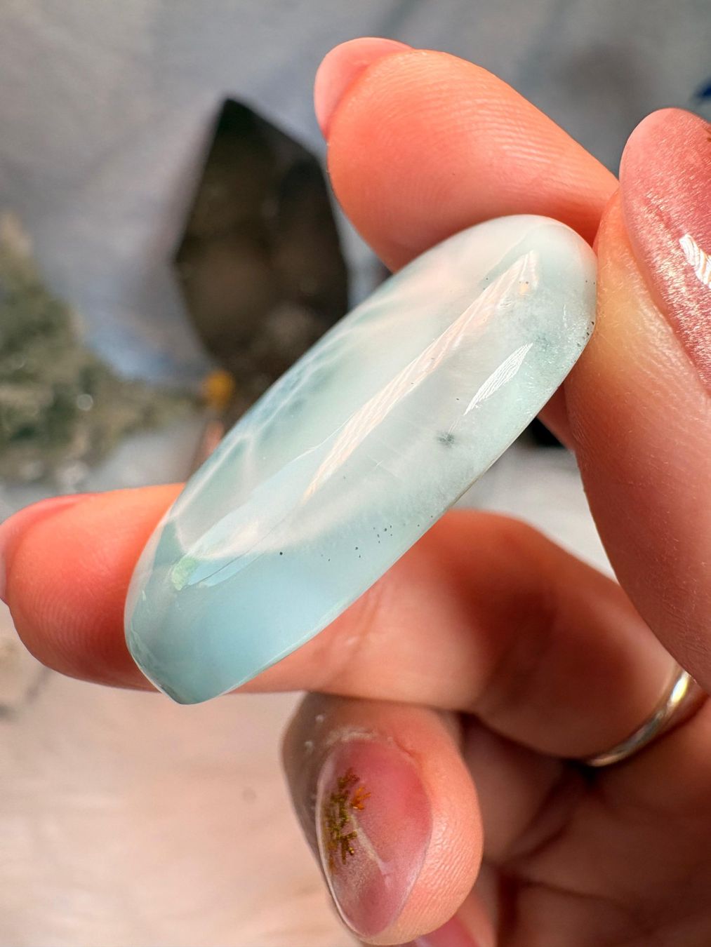 Minerali & Pietre curative: Larimar Cabochon – Nuovo (secondo la descrizione) da Neuheim venduto da m.hald 2