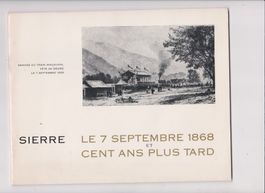 plaquette Sierre arrivée du train inaugural 1868 1968