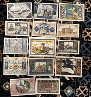 Lot von 14 deutschen Notgeldscheinen (50 Pfennig) - Kassenfr