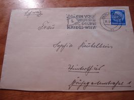 Dt Reich, Brief mit Werbe-o "Ein Volk hilft sich selbst"1940