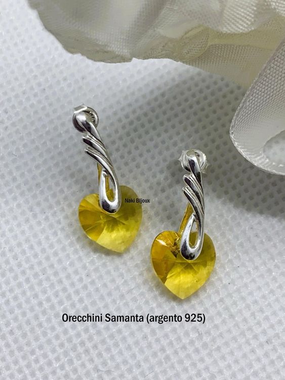 Orecchini con strass e castoni Donna, Argento | Milano
