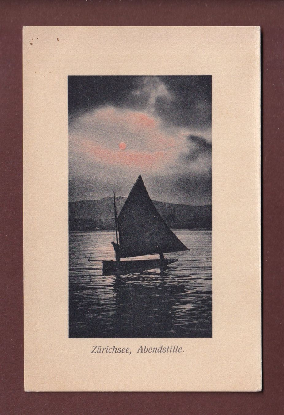 Cartoline postali: ZÜRICHSEE - Abendstille - 1908 – Usato da Pully venduto da nicecards-shop