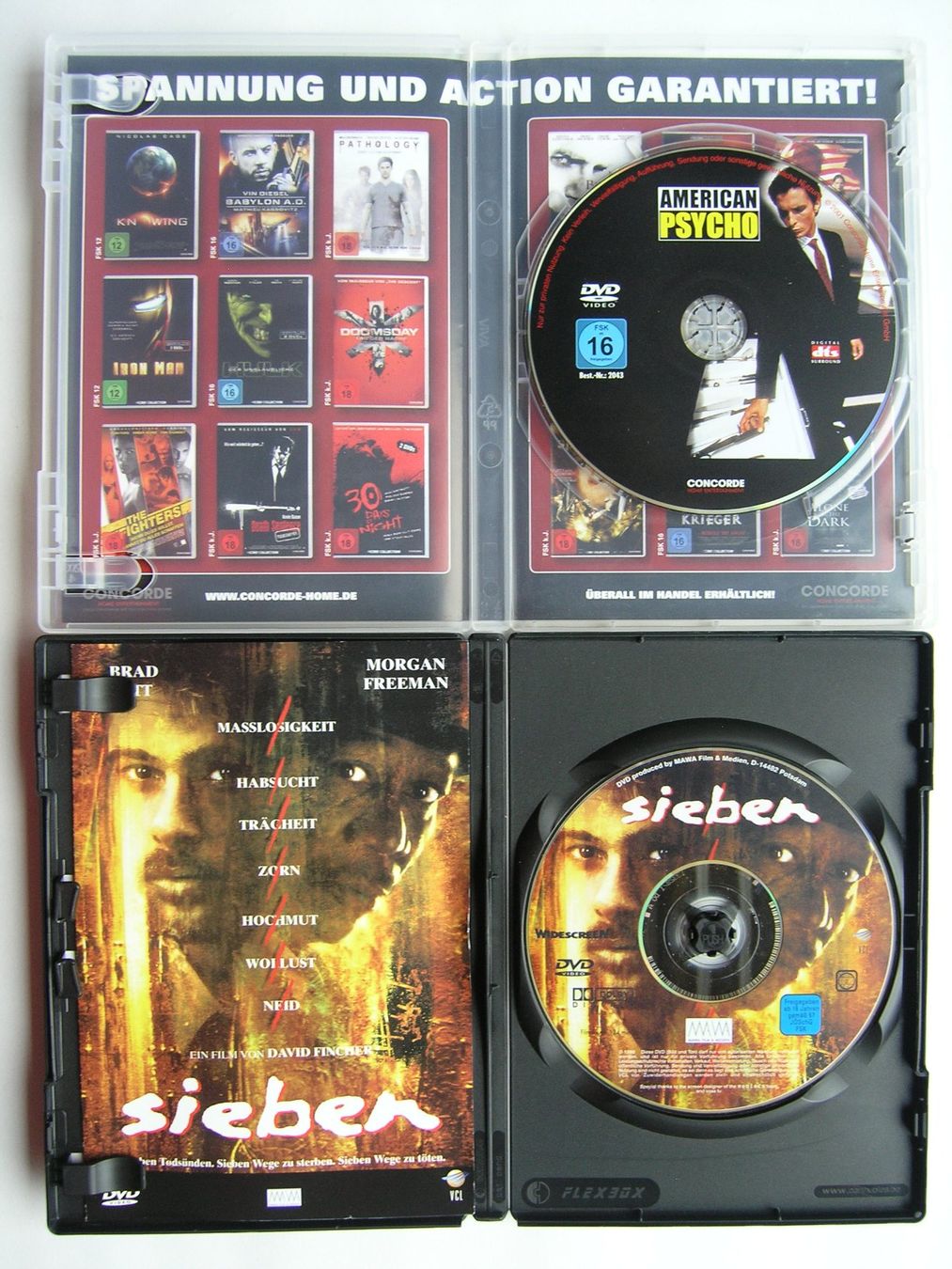 Tutti i DVDs: 2 DVD THRILLER SET SIEBEN & AMERICAN PSYCHO – Usato da Zuzwil SG venduto da vette13 2