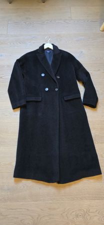 Seier Alpaka Wollmantel Gr. 36 schwarz Wintermantel warm