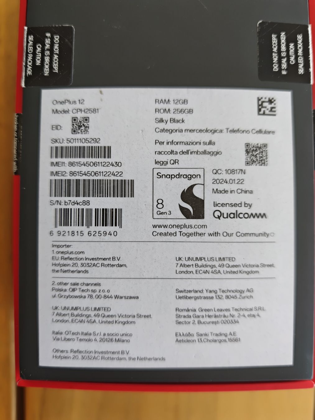 OnePlus Portables: OnePlus 12 – D'occasion à Grüt (Gossau ZH) par thoeme71 7