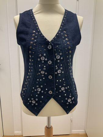 Jeans Weste Sarah Kern blau mit Nieten Grösse 34