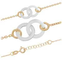 23+3cm Fusskette gelb-vergoldet Silber 925 bicolor