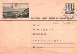 Pizol SG // 1960 Bahnstempel Gondelbahn Bad Ragaz - Pizol