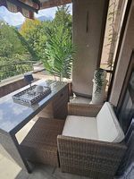 Gartentisch in Rattanoptik  130 × 70 × 70 cm