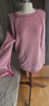 Hessnatur Damenpullover Gr. 46 pink Strickpullover Baumwolle