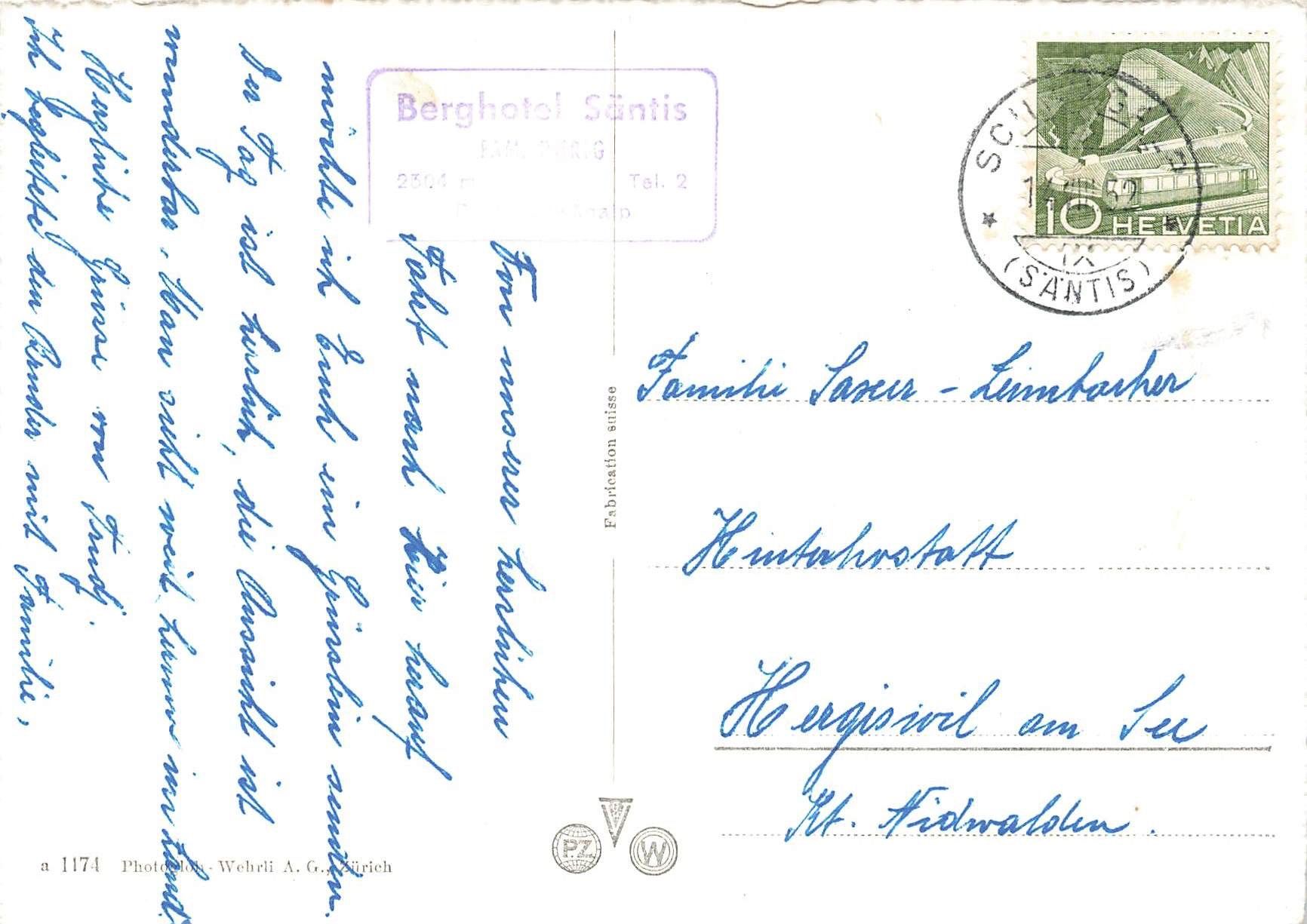 Cartoline postali: Säntisbahn mit Blick auf Bodensee (SG) G – Usato da Biasca venduto da Blenio71 1