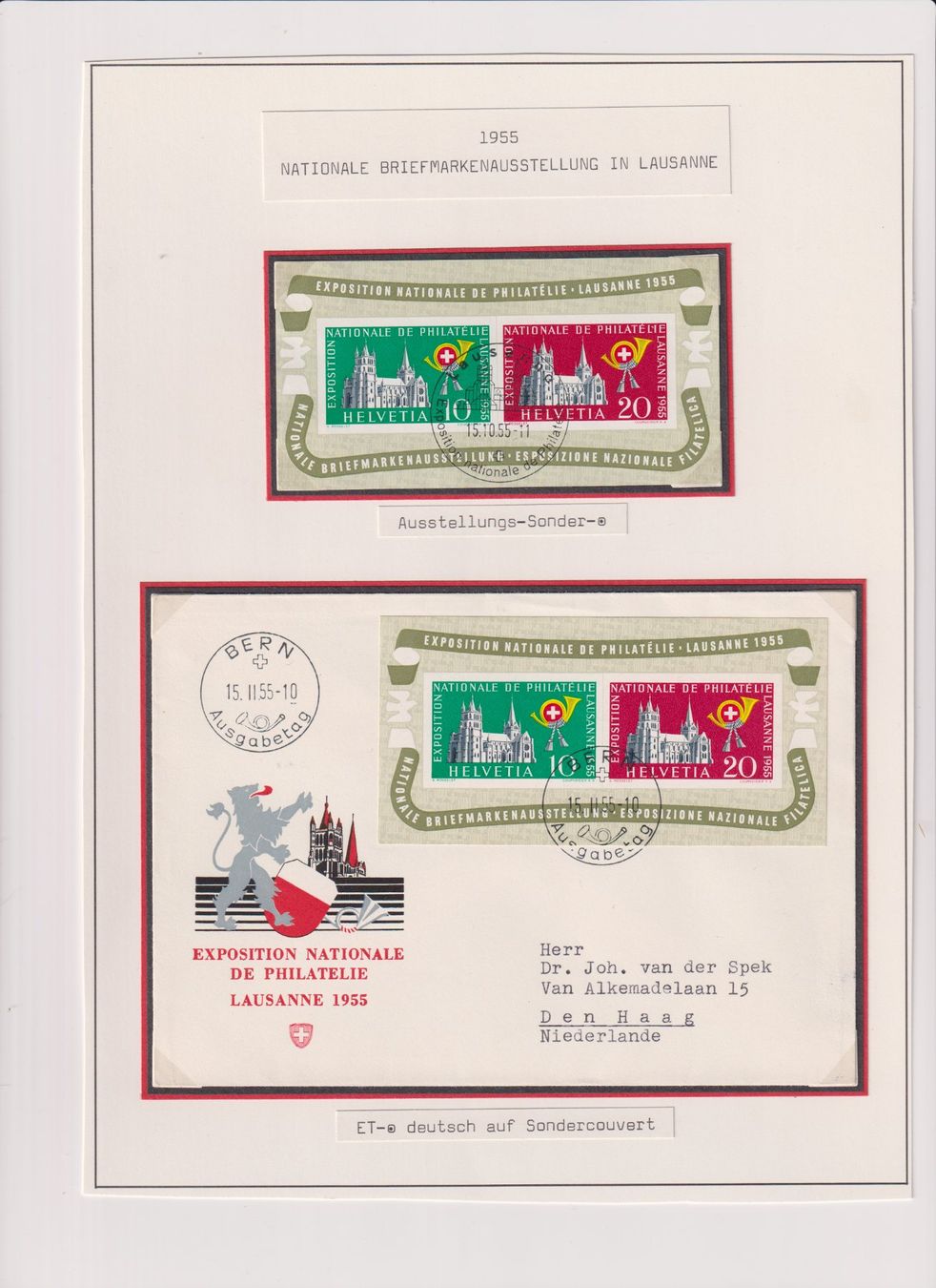 Tutti i francobolli: Mit ET. Stempel Tadellos ! Lausanne Block FDC !! – Usato da Bibern SH venduto da Heinibuehrer