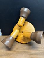 Deckenleuchte Holz Metall 3-flammig braun gebraucht