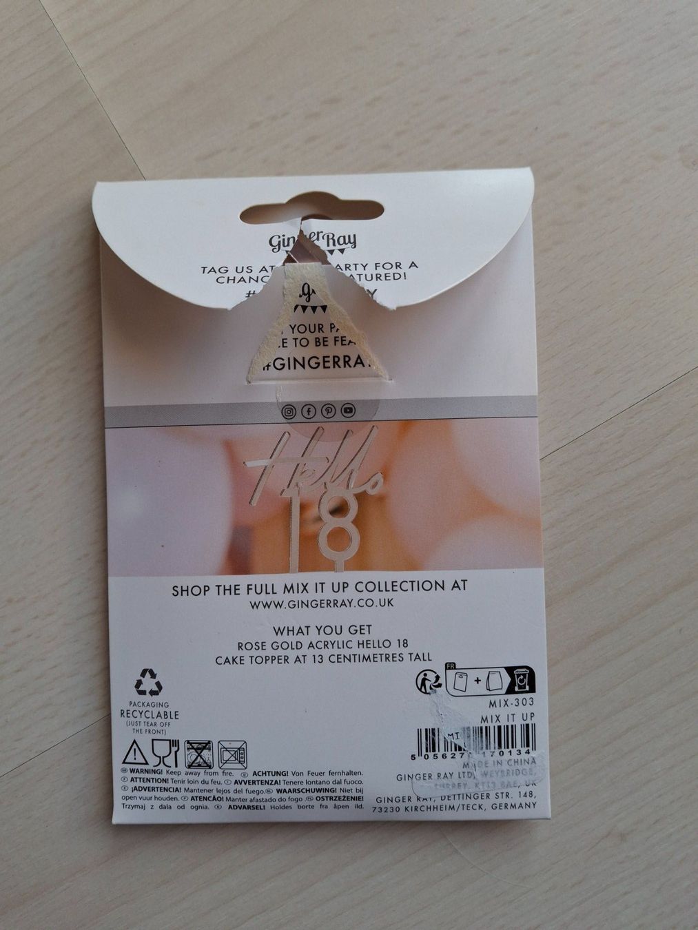 Tutte le decorazioni: Cake Topper "Hello 18" Roségold Acryl – Usato da Walterswil SO venduto da mel_5b2h 3