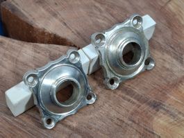 2 antike Tür Drücker Rosetten, Buntmetall (LOT3315#TBS1)