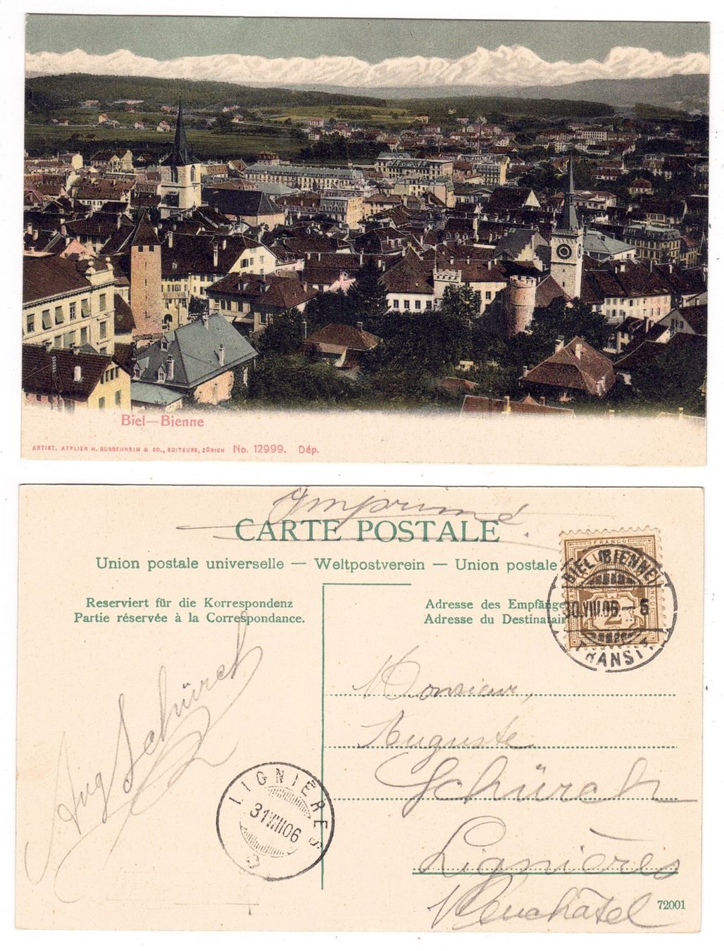 Cartoline postali: Bienne – Usato da La Tour-de-Peilz venduto da amjust