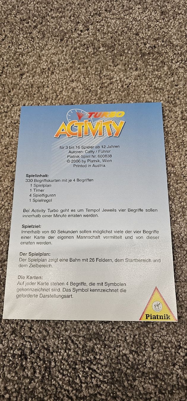 Spiele: Turbo Activity – Neu und originalverpackt aus Biberstein von Sammler74 1