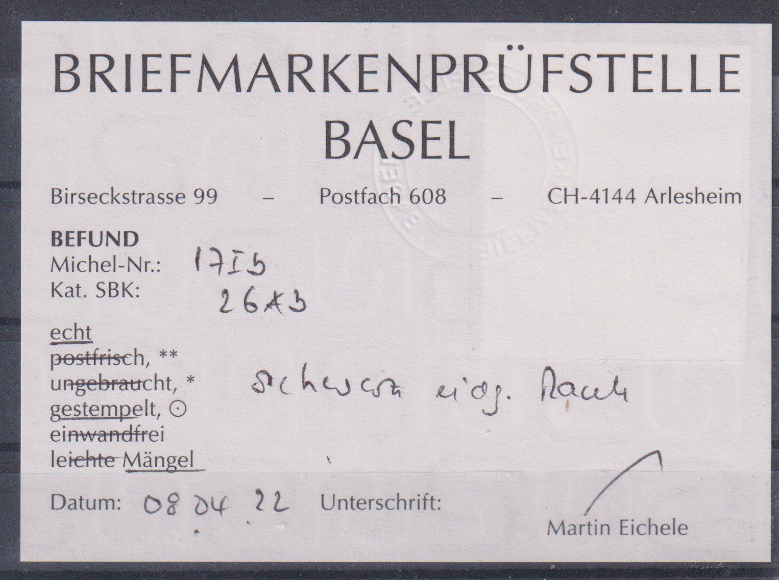 Alle Briefmarken: ++++Strubel 26A - SBK 500.-++++ – Gebraucht aus Samnaun-Compatsch von Muckimu 2