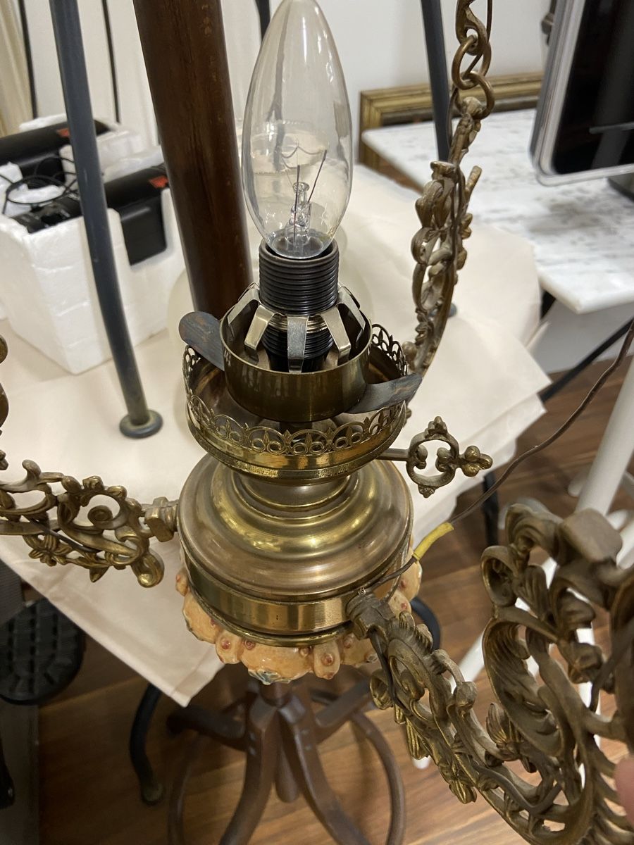 Lampade: Alte Hängelampe Jugendstil Messing – Usato da Dietikon venduto da brocki-eyra 5