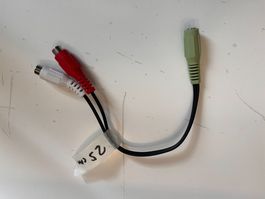 3.5 mm (Aux) Buchse auf Dual RCA-Buchse (Cinch) Adapterkabel