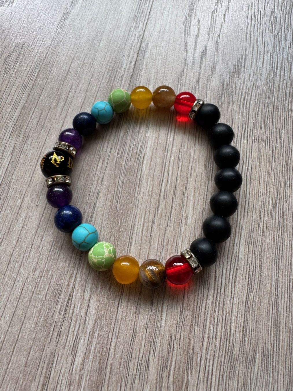 Bracciali & Braccialetti: Chakra Armband scharz mit bunten Perlen – Nuovo (secondo la descrizione) da Wettingen venduto da JasminL92-3