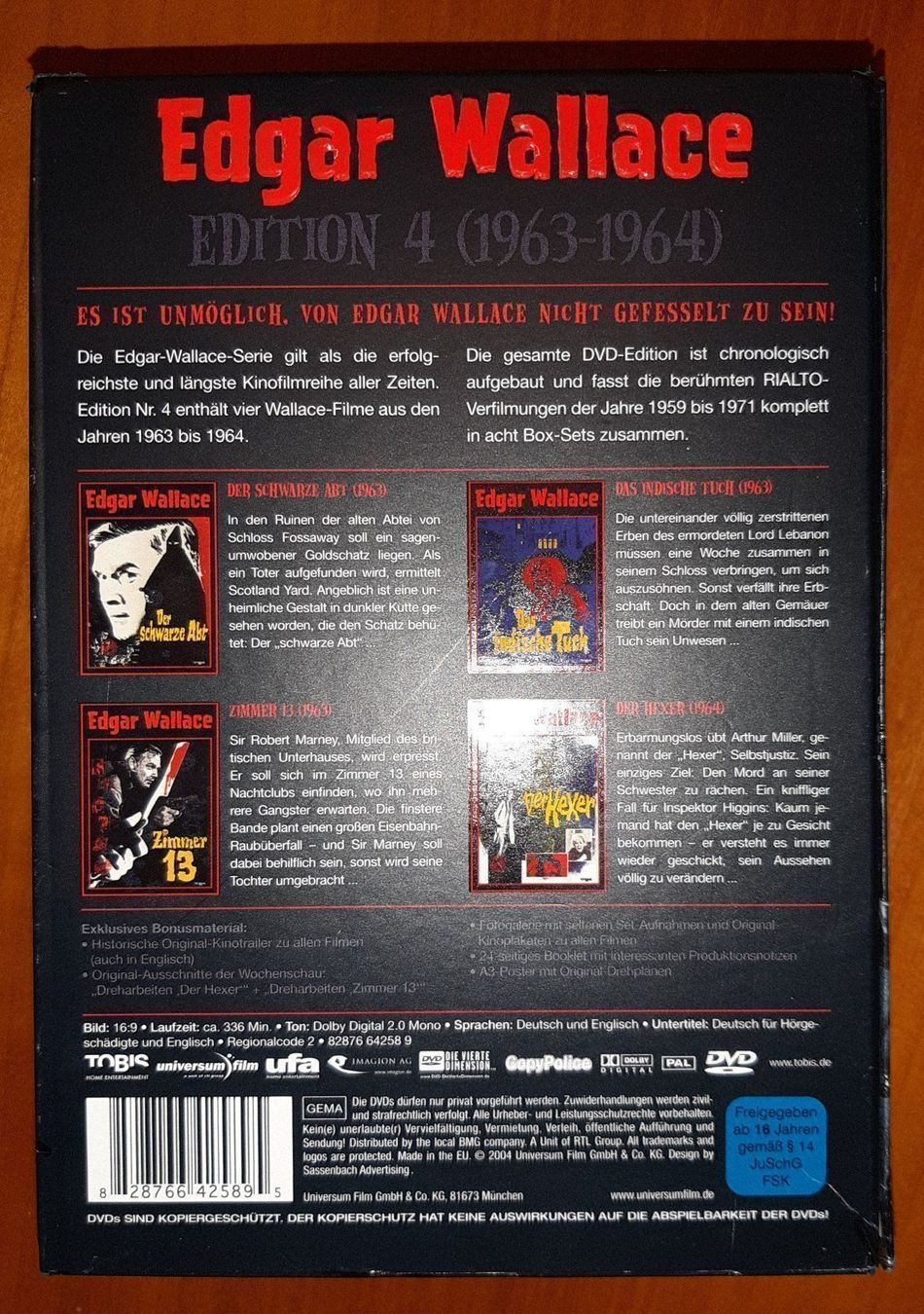 Alle DVDs: Edgar Wallace DVD Edition 4, 1963-64 – Gebraucht aus Cham von brusid 1